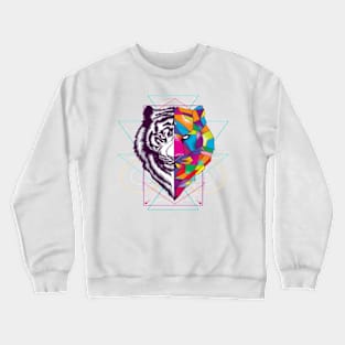 tiger-face-with-sacred-geometry-ornament design - Gifts Crewneck Sweatshirt